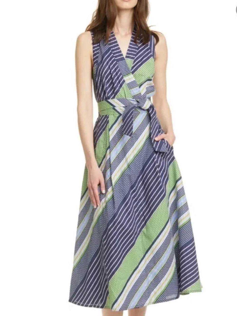 Tory Burch Field Day Bias Stripe Dress 6
